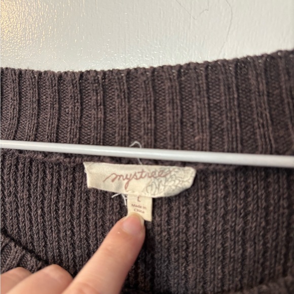 Mystree Dark Brown Ribbed Sweater - Picture 3 of 5